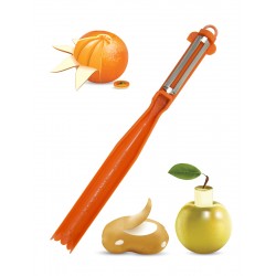 Нож - овощечистка с круг.ручкой оранж