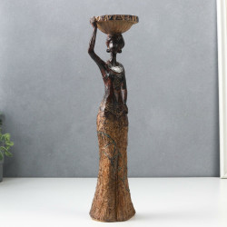 Сувенир-подсвечник "Африканская девушка с тарелкой на голове"