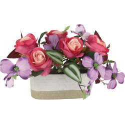 Декор. цветы "Розы с сирен.цветами" в вазе